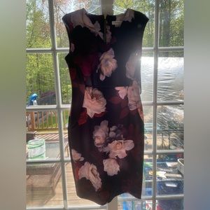 Calvin Klein floral printed work dress